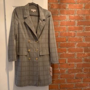 Nanette Lepore Glen Plaid Coat Dress sz 10